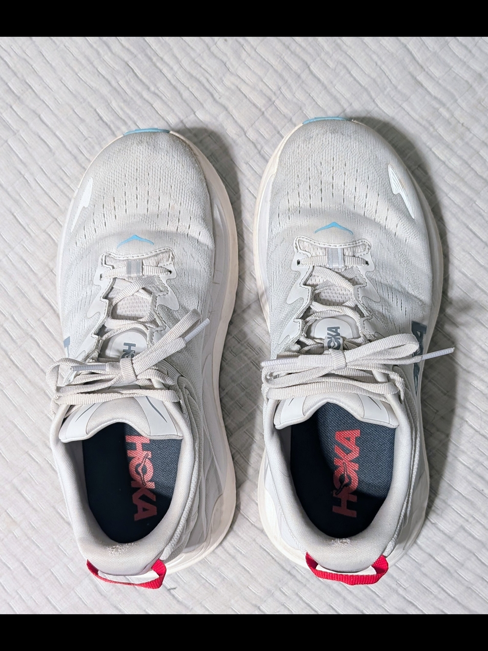 Hoka Gaviota 6 Size 9W. White/Gray with Blue and Red Accents - Picture 2 of 6